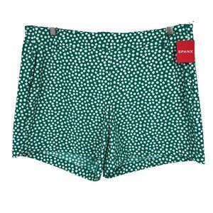 Spanx Polka Dot Kelly Green Sunshine Shorts 6" Size XL Extra Large Women New